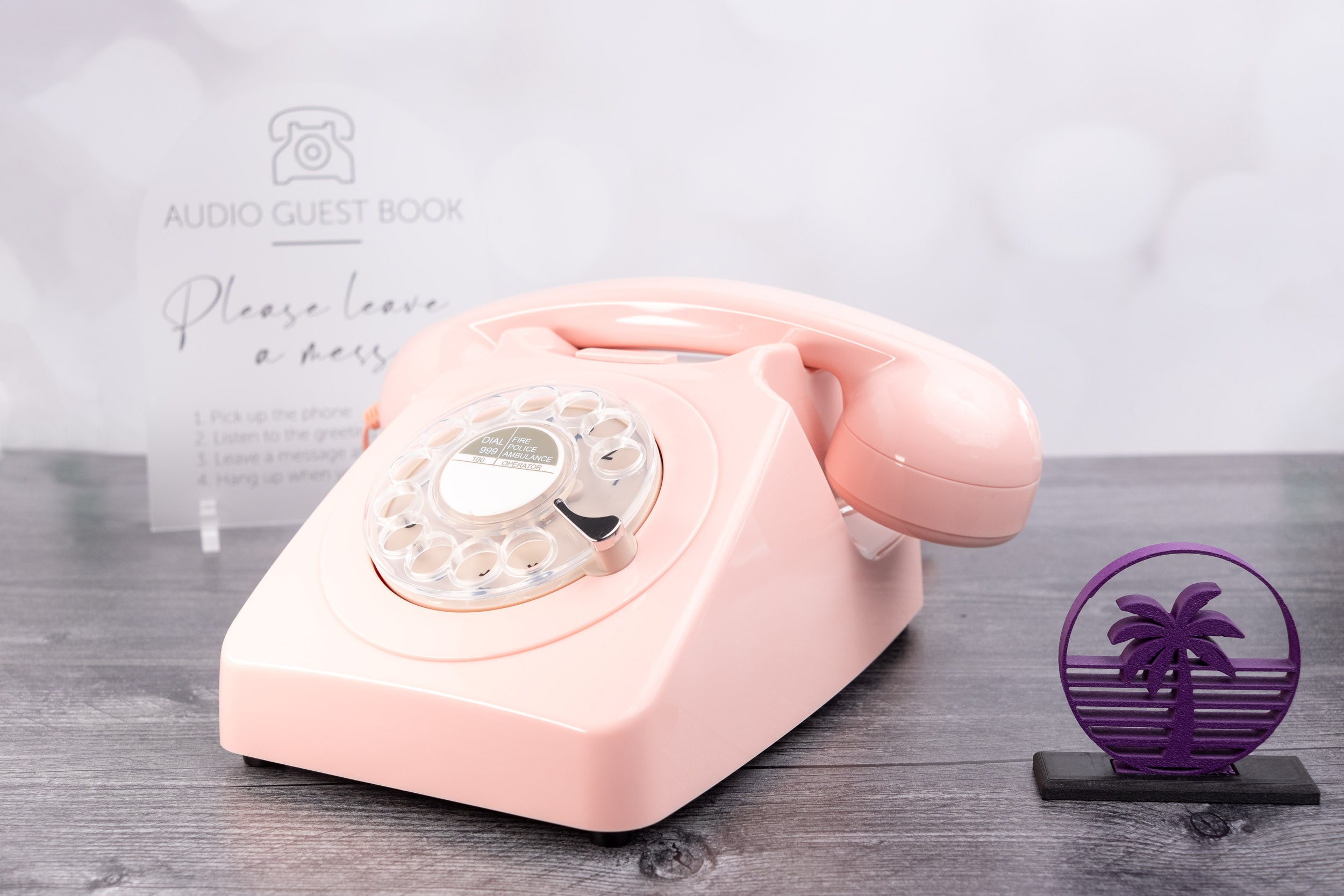 The "746" Retro Rotary Audio Guest Book - Pink